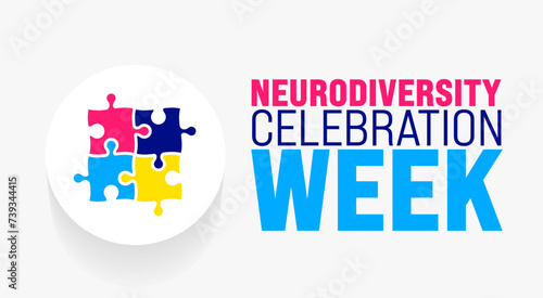 March is Neurodiversity Celebration Week background template. Holiday concept. use to background, banner, placard, card, and poster design template with text inscription and standard color. vector