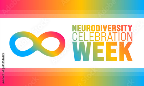 March is Neurodiversity Celebration Week background template. Holiday concept. use to background, banner, placard, card, and poster design template with text inscription and standard color. vector