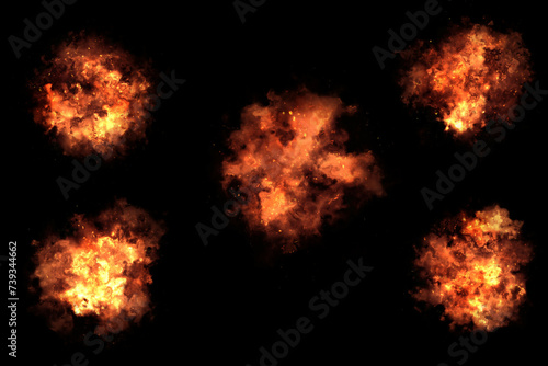 Fire effect with particles , sparkles, flame and light on black background. Burning orange red hot hell, realistic isolated
