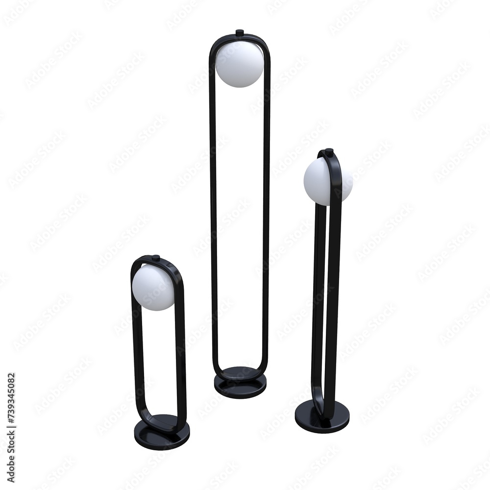 floor lamp isolated on white background, interior lighting, 3D illustration, cg render floor lamp isolated on white background, interior lighting, 3D illustration, cg render
