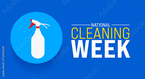 March is National Cleaning Week background template. Holiday concept. use to background, banner, placard, card, and poster design template with text inscription and standard color. vector illustration