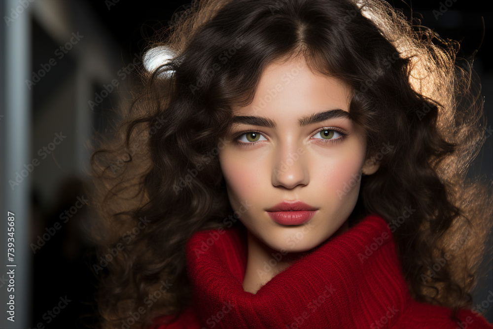 Generative AI picture of High fashion show with beautiful young male female model in fine designers outfit Generative AI Generative AI picture of High fashion show with beautiful young male female model in fine designers outfit Generative AI