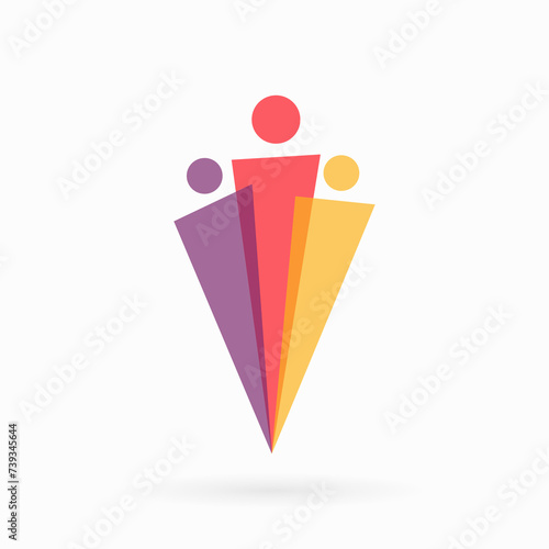 standing people logo design template