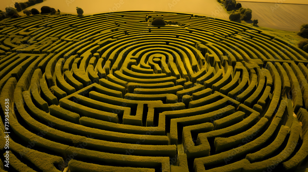 Naklejka premium Abstract design background featuring maze pattern