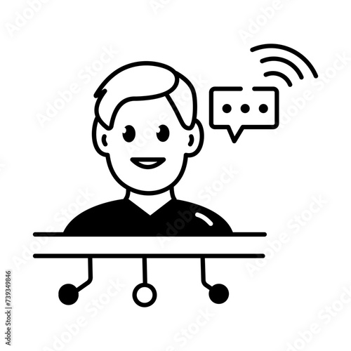  Network Technology Linear Icon