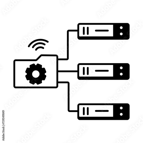  Network Technology Linear Icon