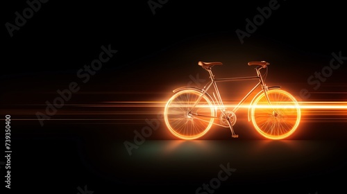 The colorful light trails from fast-moving bicycles create beautiful light trails along the way. The empty space created in the image is a great place to add additional text or information. This is.