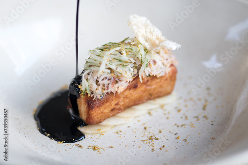 restaurant food with sauce