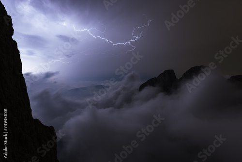 lightning in the mountains