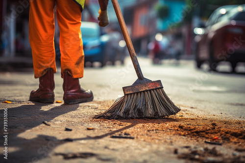 Wallpaper Mural Generative AI picture of garbage removal service in work recycling clean city concept Torontodigital.ca