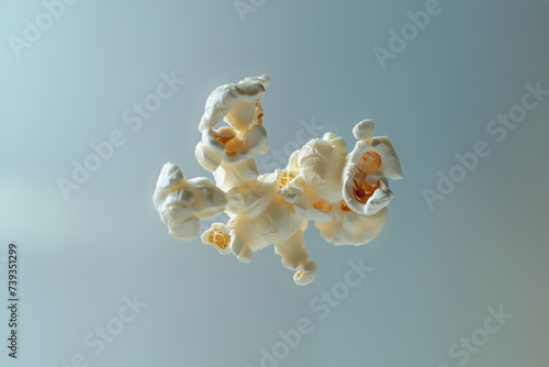a popcorn kernel popping over a simple clean background
