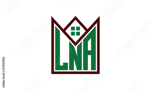 LNA initial letter real estate builders logo design vector. construction ,housing, home marker, property, building, apartment, flat, compartment, business, corporate, house rent, rental, commercial photo