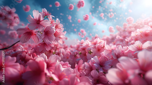 pink and white flowers © AI-Arts