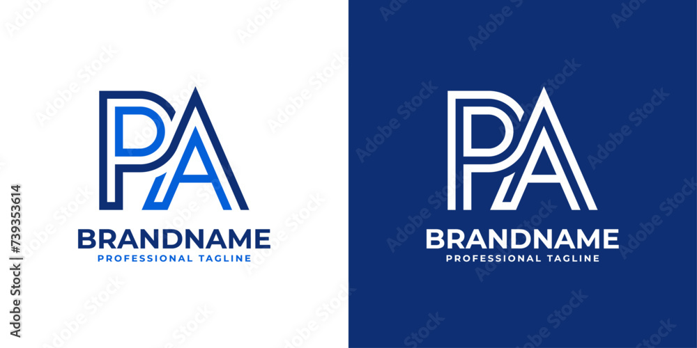 Letters PA Line Monogram Logo, suitable for business with PA or AP initials Letters PA Line Monogram Logo, suitable for business with PA or AP initials