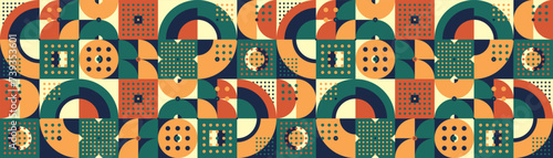 Seamless vector abstract background, geometric seamless pattern, tiling endless wallpaper with geometrical shapes structure in ethnic colors.