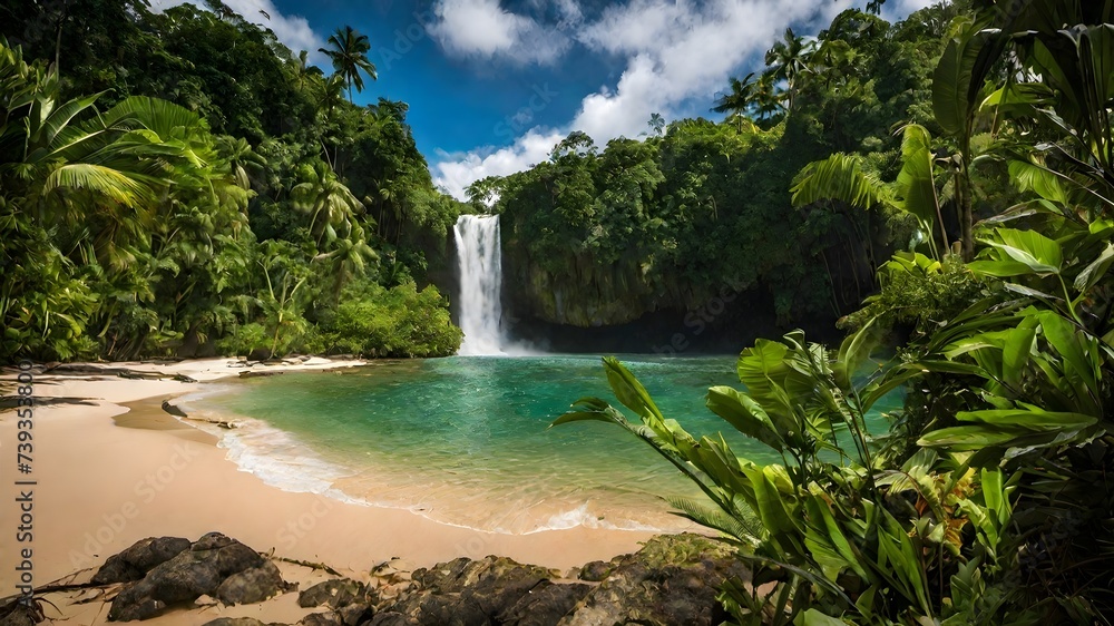 Fototapeta premium waterfall background very cool 