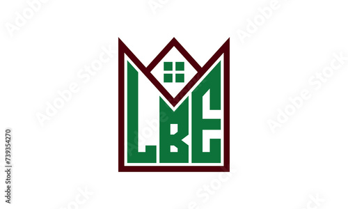 LBE initial letter real estate builders logo design vector. construction ,housing, home marker, property, building, apartment, flat, compartment, business, corporate, house rent, rental, commercial