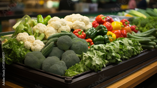 Vegetable Display in the Supermarket.
