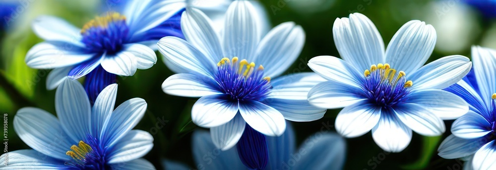 Banner Spring blue flowers in pastel colors Banner Spring blue flowers in pastel colors
