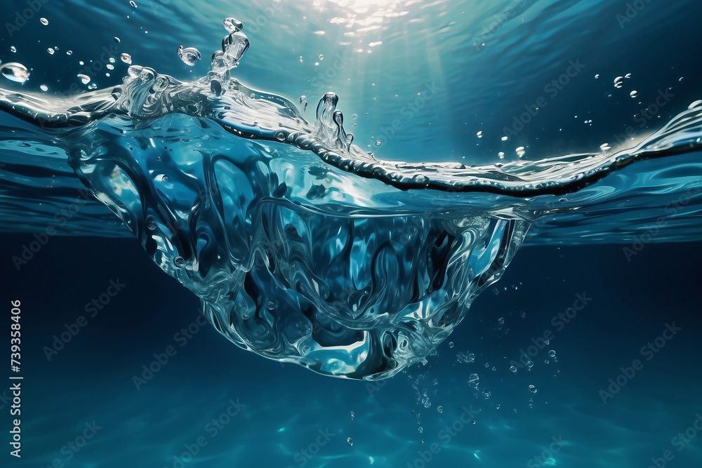 water surface. View form Lesbos or Lesvos - a Greek island located in the northeastern Aegean Sea