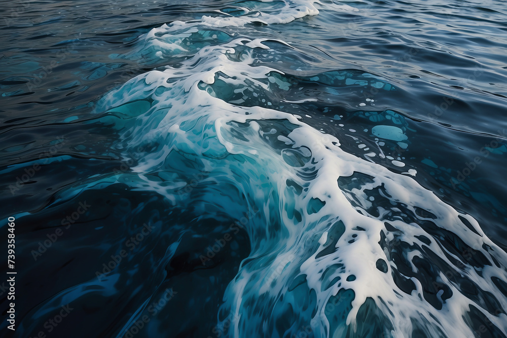 water surface. View form Lesbos or Lesvos - a Greek island located in the northeastern Aegean Sea