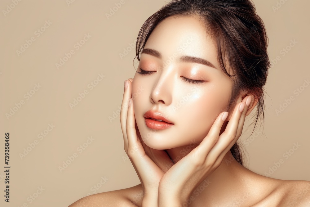 A beautiful young Asian woman with flawless skin A beautiful young Asian woman with flawless skin