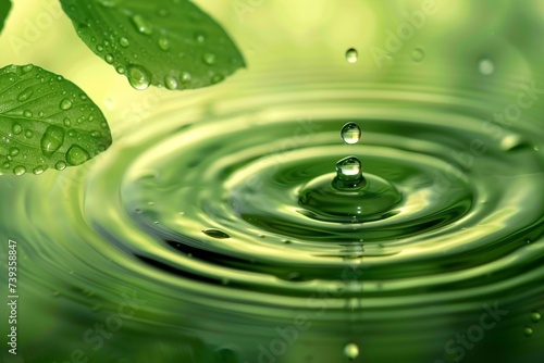 nature background wallpaper green environment, drop of water in beautiful resolution. generative ai