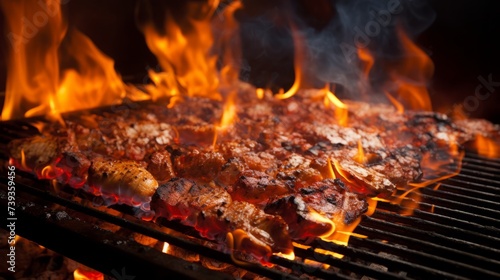 A delicious and juicy steak sizzling on the grill
