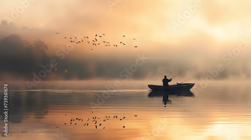 A fisherman casts his line ...