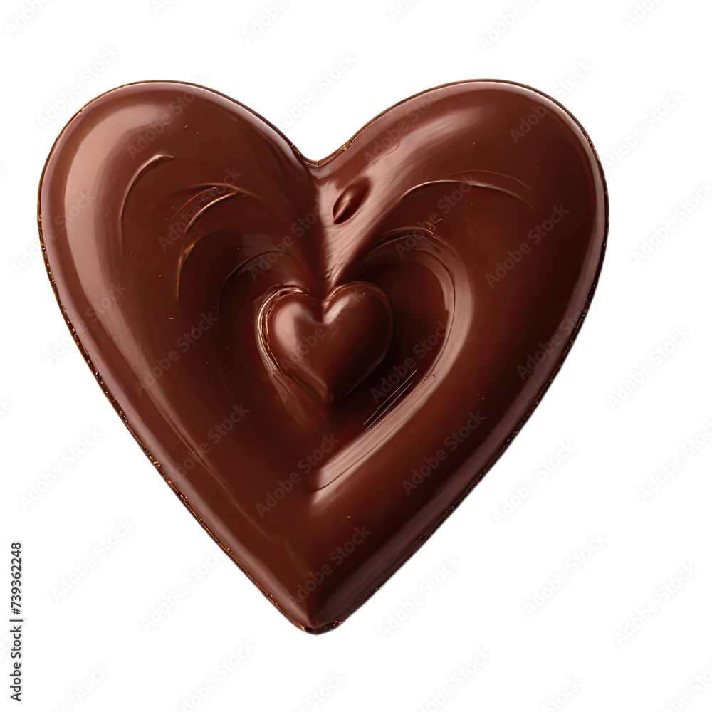 Chocolate heart on a white background Chocolate heart on a white background