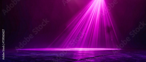 A vibrant stage of purple and pink, where light and shadow create a dramatic setting for moments of entertainment and reflection