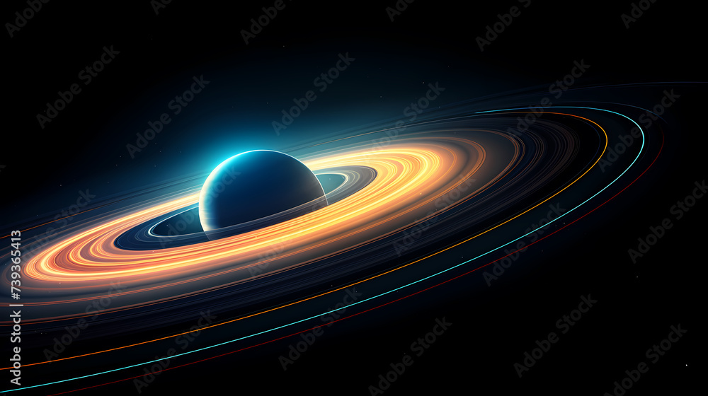 A close-up of Saturn's rings, showing their complex structure and mesmerizing beauty A close-up of Saturn's rings, showing their complex structure and mesmerizing beauty