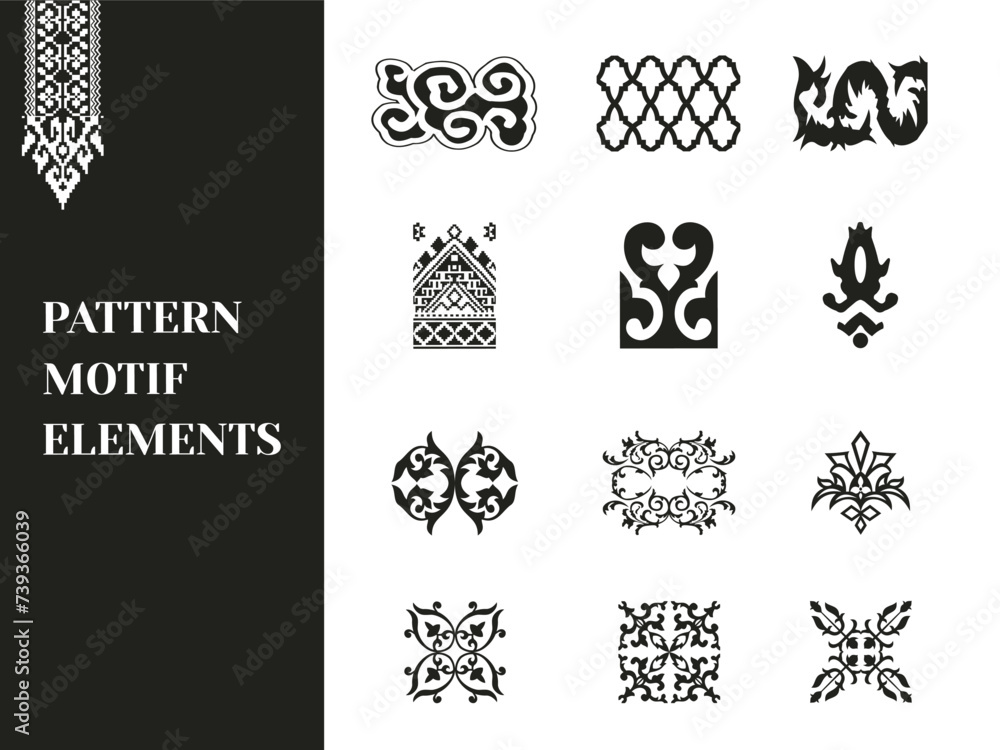 set of vector pattern motif elements