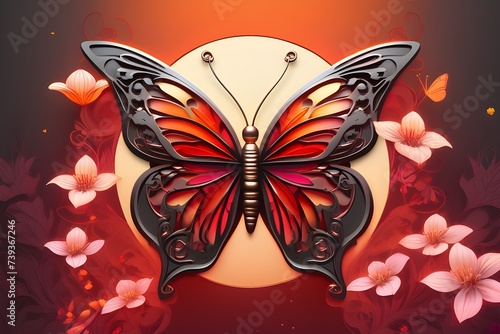 Colorful abstract butterfly   Butterfly background  fantasy precision and detail  multi-use  invitation card  wedding card  desktop background  on the wall...  