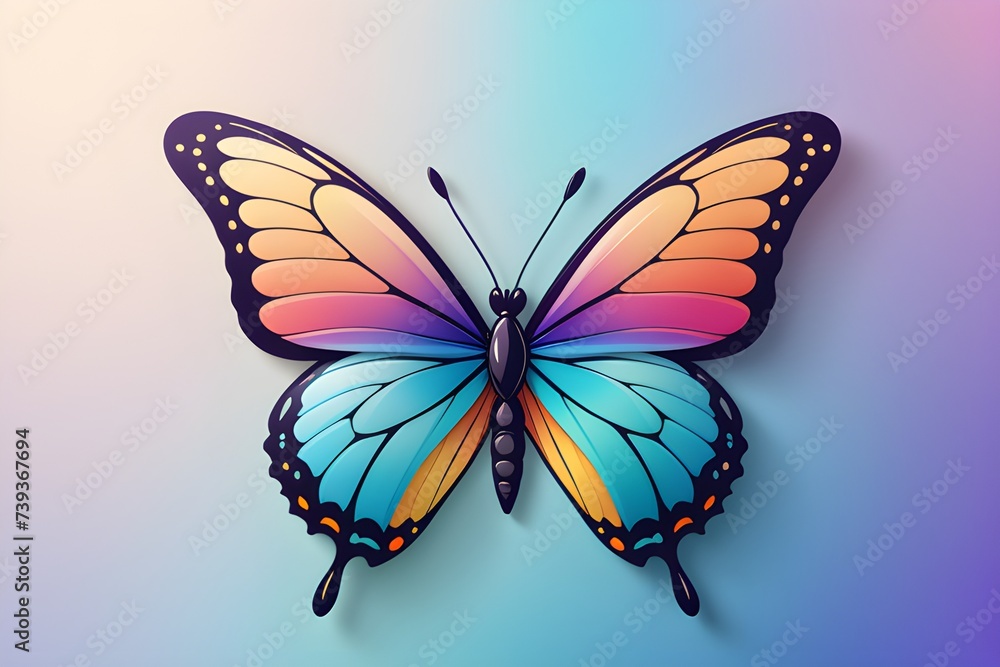 Colorful abstract butterfly,  Butterfly background, fantasy precision and detail, multi-use (invitation card, wedding card, desktop background, on the wall...)
