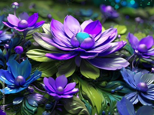 Beautiful elegant delicate 3d flowers background