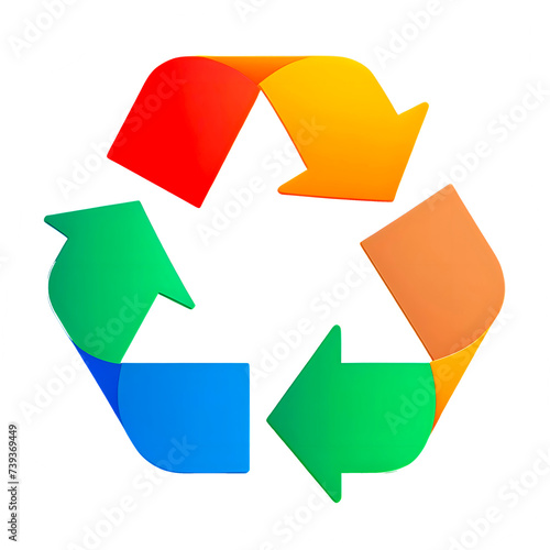 Logo de tri sélectif multicolore, symbole de gestion écologique des déchets photo