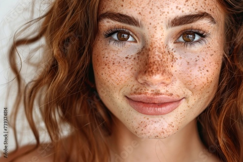 Photos related to blemishes freckles and enlarged female skin.