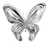 PNG A butterfly silver metal white background.