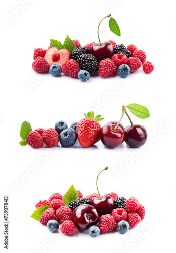 Fototapeta Naklejka Na Ścianę i Meble -  Collage of sweet berries.