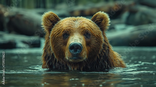 Grizzly Bear created with Generative AI Technology, ai, generative
