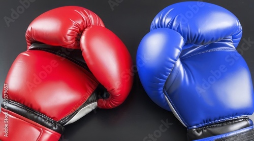 red boxing glove versus blue boxing glove