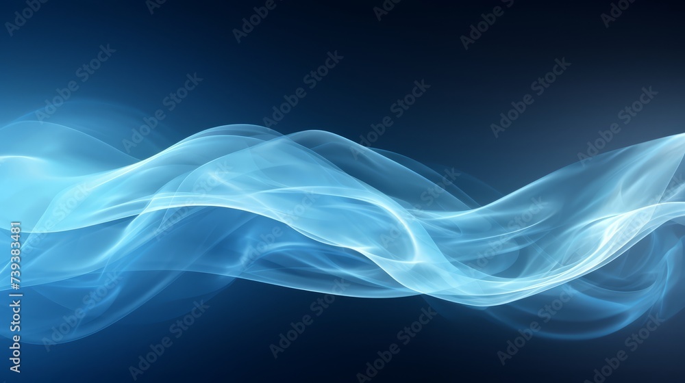 Abstract blue smoke wave pattern on dark background for creative designs Abstract blue smoke wave pattern on dark background for creative designs