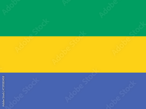 Close-up of green  yellow and blue national flag of African country of Gabon. Illustration made February 18th  2024  Zurich  Switzerland.