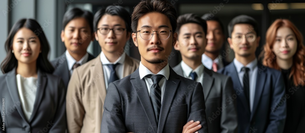 Diverse Group of People Standing in a Line for Teamwork and Unity Concept Diverse Group of People Standing in a Line for Teamwork and Unity Concept