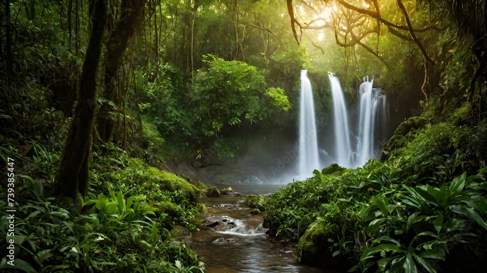 Obraz premium waterfall background very cool 