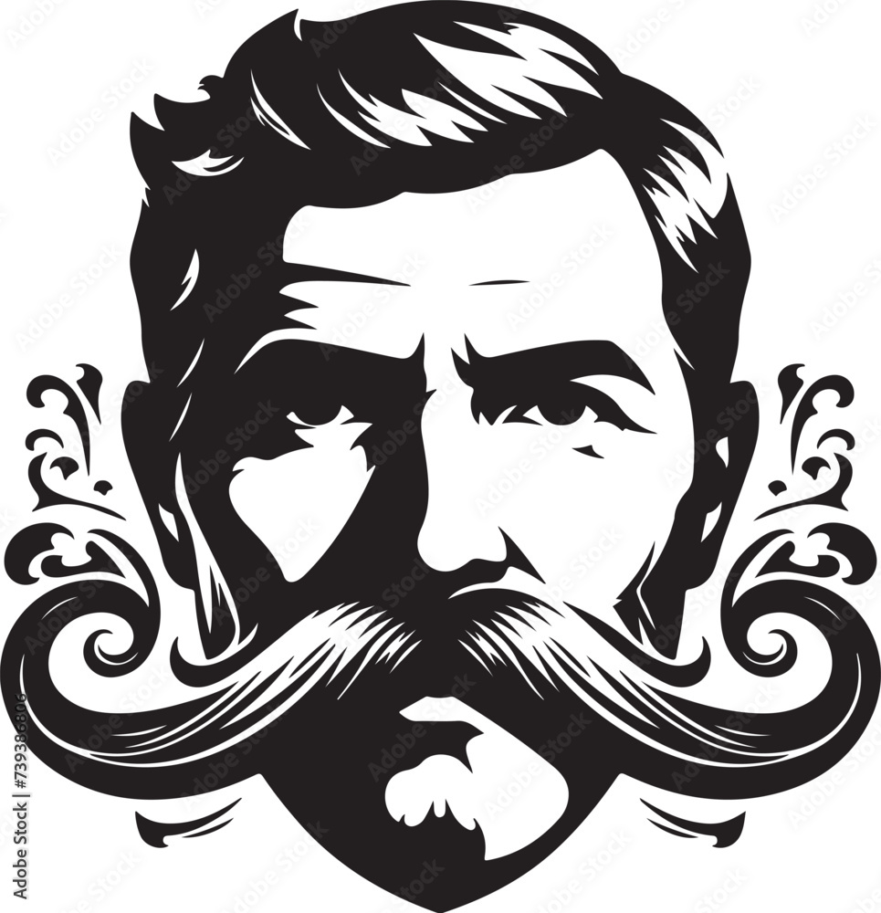 Mustached Dangerous Men Face Vector Illustration | Beard Handsome man hipster character with cool hairstyle Mustached Dangerous Men Face Vector Illustration | Beard Handsome man hipster character with cool hairstyle