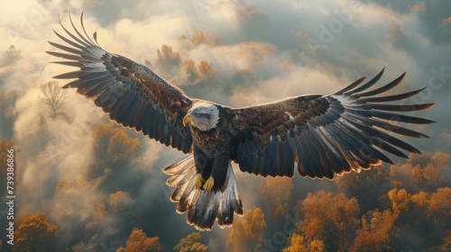 Wallpaper Mural Animal symbolism in success an eagle soaring above clouds vision and freedom Torontodigital.ca
