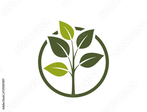 natural product icon. tree in a circle. organic, eco friendly and botanical symbol. isolated vector illustration
