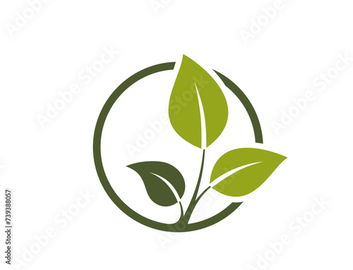 bio product icon. sprout in a circle. organic, natural and eco friendly symbol. isolated vector illustration